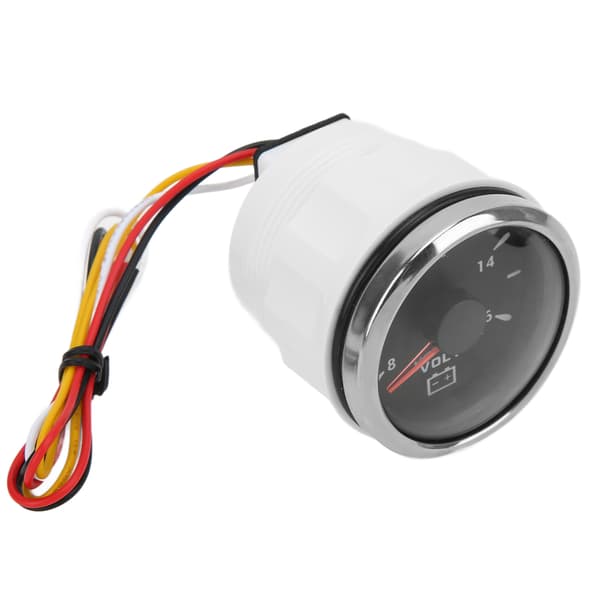 52mm Marine Voltmeter 8-16V Pointer 7 Farver Baggrundsbelysning IP67 Vandtæt Voltmeter til Båd RV Bil 9-32V Sort