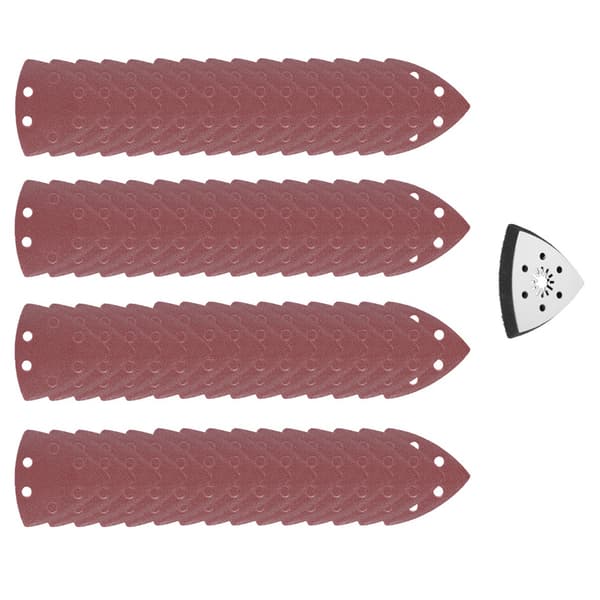61-delars 90 mm trekantsslippappersset med 6 hål, multiverktyg