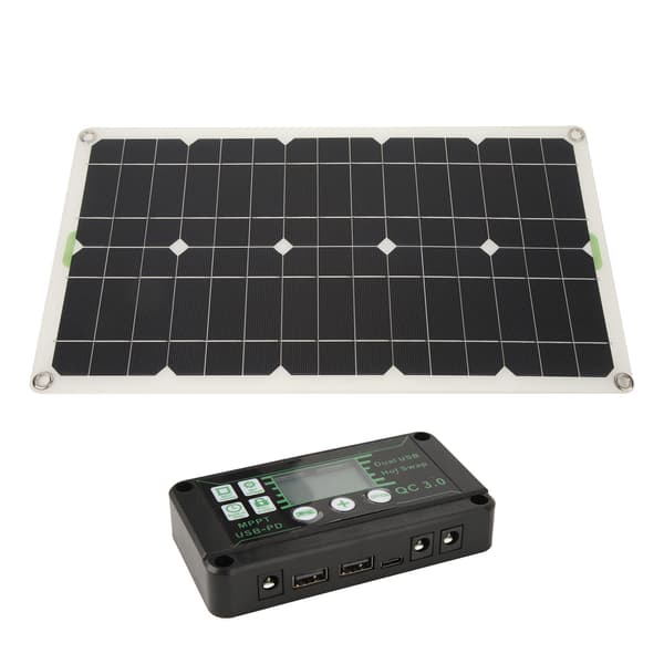 Bobilsolcellepanel 250W Mono Solcelleladerpanel Dobbel USB-port for billading med 30A kontroller