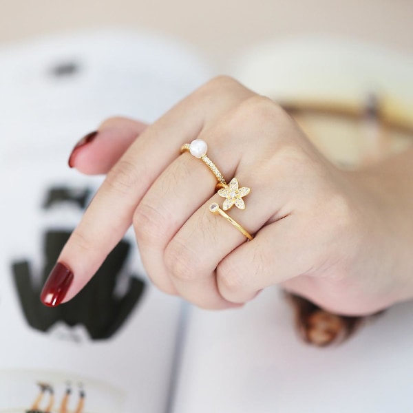 Sormus Vintage Zircon Flower Stud Muotikorut Ac10533 A