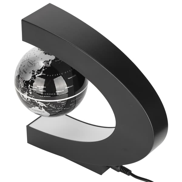 Flydende magnetisk levitationsglobus med LED-lys - C-formet base (US-stik, 100-240V)