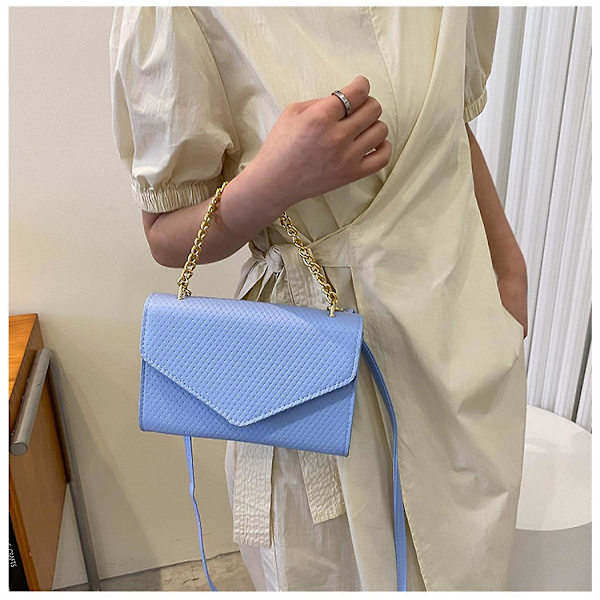 Klassisk sommar Dammode En axelväska Handväska Messenger Chain Bag Vit)