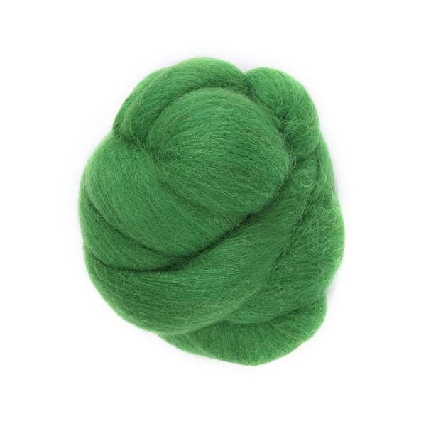 55g Grøn Uld Roving Nålefiltning Spinding Håndværksmateriale