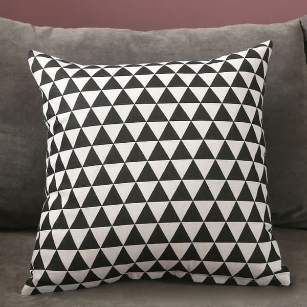 Nordisk Stil Svart Triangel Kuddfodral 45x45cm Soffkudde Hemtextil