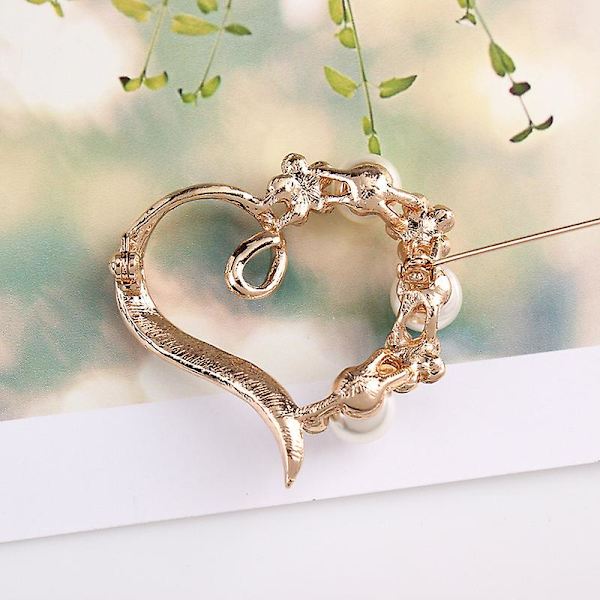 Pearl Heart Brosch, Champagne Guld 4060925