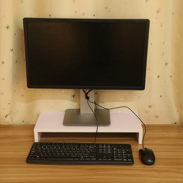 Træ LED-skærmstativ Riser Desktop Organizer Displayhylde Lilavit