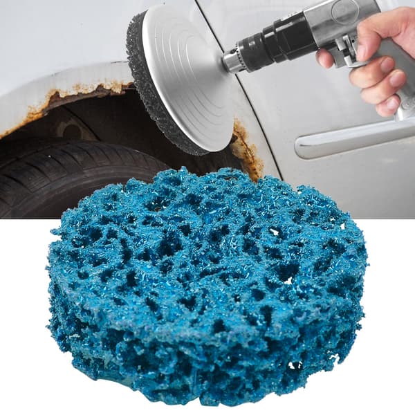 2 Tums Polystrip Polerskive Roll Lock Slipeskive Rustfjerner Blå