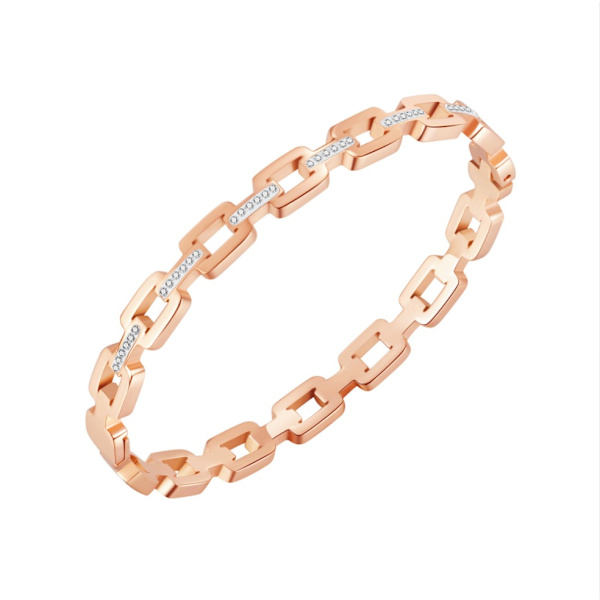 Enkelt genombrutet Zircon Titanium stålarmband