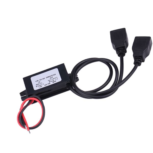 12V til 5V Dual USB Biloplader Adapter Modul til Motorcykel Telefonopladning