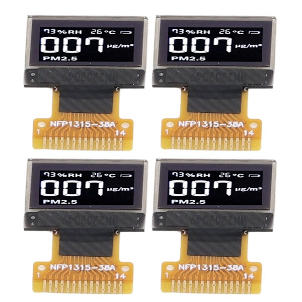 4 stk. 0,49 tommer organisk lysemitterende diode displaymodul IIC interface 64x32 14Pin displaymodul