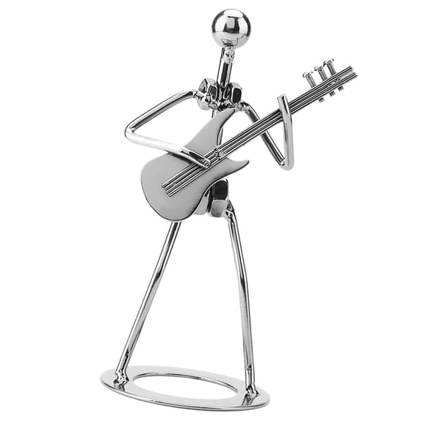 Jern Gitarspiller Musiker Statue Samleobjekt Dekor Gave