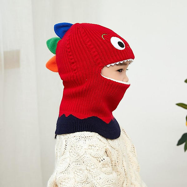 2 til 6 år gammel dreng Pige Beanie Beskyt Hals Tegnefilm Dyr Vindtæt Vinter Børne Strik Hue Børn Piges Øreklap Caps 6