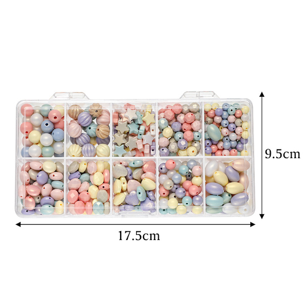 10 makroner gitre perle perler boks DIY håndlavet