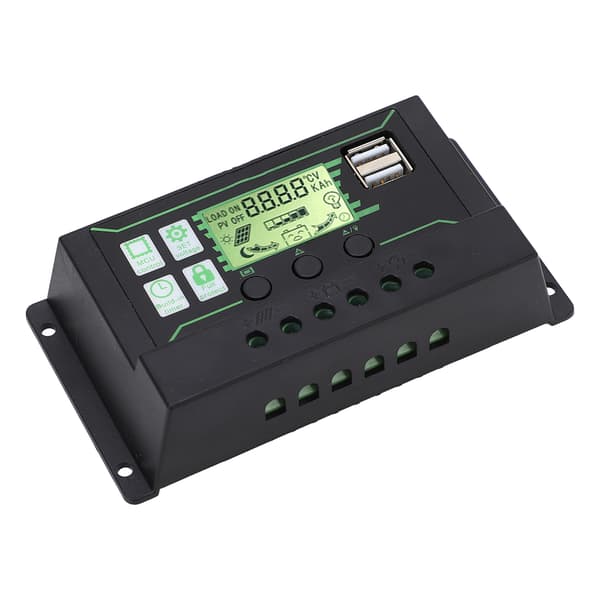 20A Solcellelader PWM 3-trinns USB-utgang 12V 24V Solpanelregulator