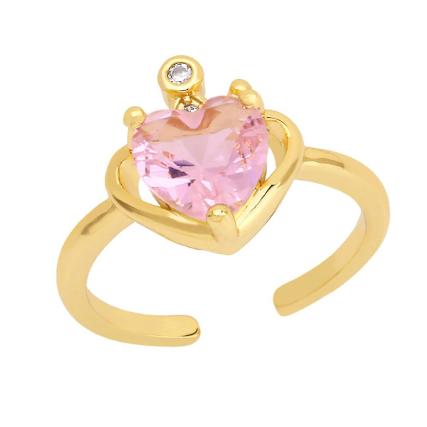 Ring Vintage Zircon Heart Stud Modesmycken Ac9402 Red