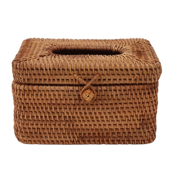 Rektangulär Tissue Box Hållare i Rotting Badrum Organizer Bänkskiva Sovrum Vardagsrum Bil Kontor