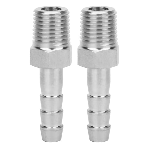 Rustfrit stål han-ledningsforbindelse Barb 2 STK BSPT 1/4 6mm