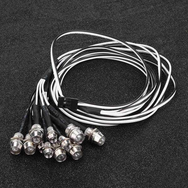 12 stk. 5 mm 3 mm LED-lys for RC-bil frontlykter baklykter modelltilbehør