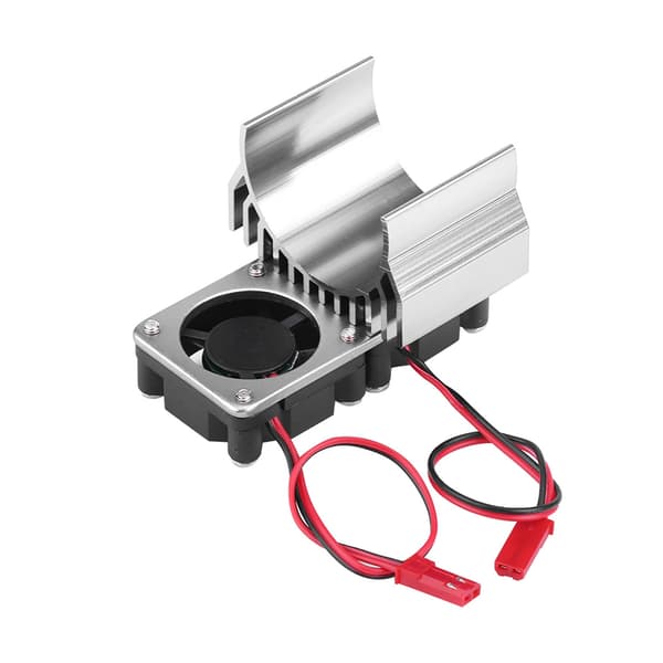 540 550 Motor Twin Køleventilator Køleplade til 1/10 Skala Elektrisk RC Bil Sølv