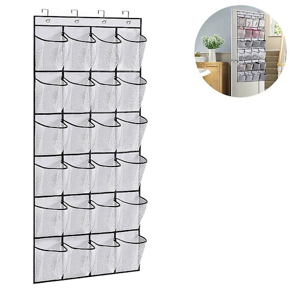 Over The Door Shoe Organizer 24 Stora Mesh , Vita