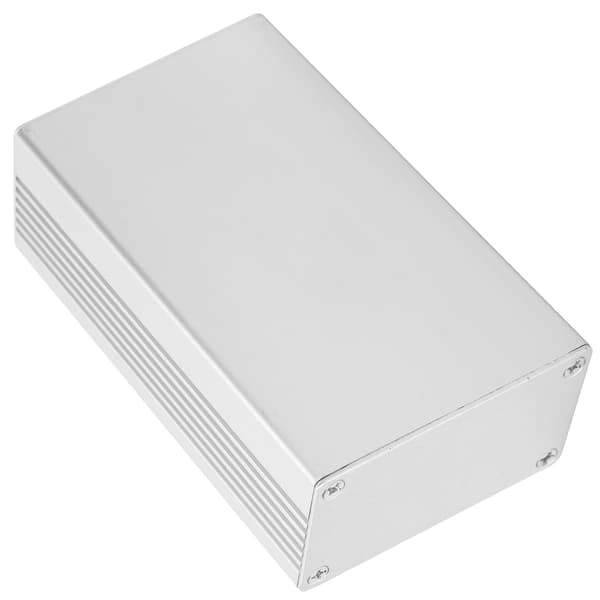 Harmaa alumiinikotelo elektroniikkaprojekteihin