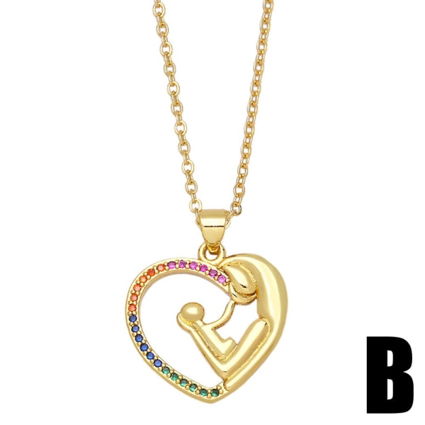 Halskæde gave til mor Zircon Heart Stud Fashion smykker Ac8409 B