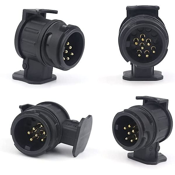 13/7 adapter anhængerstik 13 ben til 7 ben stik til bilkobling til traktor, campingvogn, cykelholder
