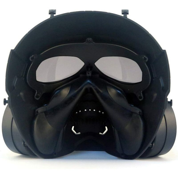 Paintball Mask Ventilerad skyddande Airsoft-mask med dubbel turbofläkt Svart