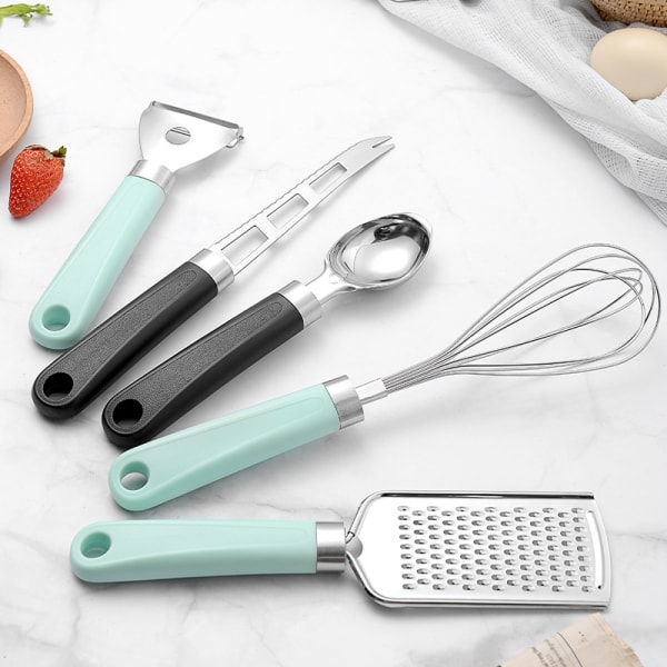 Plasthandtag Flasköppnare Ostskärare, Köksutrustning Gadget Set (svart Flasköppnare),
