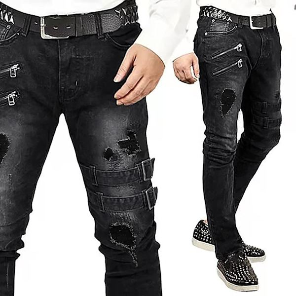 Jeans med høj talje blue L