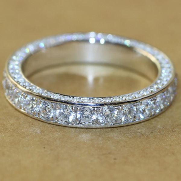 Vigselring Full Rhinestone Mode Finger Band Utsökt Inläggningar Kvinnor Accessoar Smycken För Fest US 7 Female