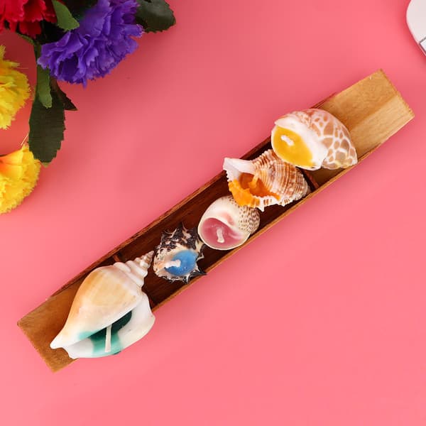 Båt Conch Duftlys Sett for Stresslindring Aromaterapi Avslapning