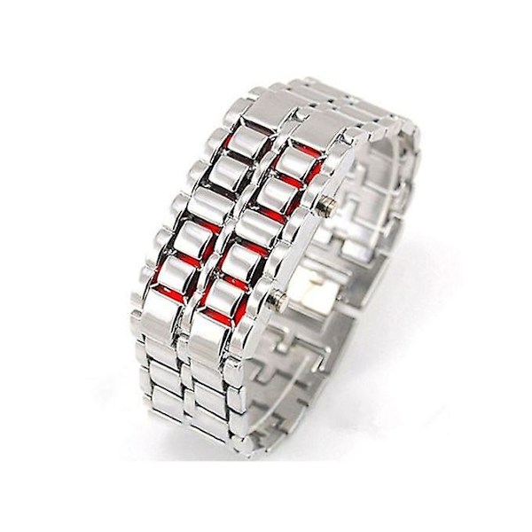 Luksus Unisex Full Metal Digital Lava Armbåndsur - Silve