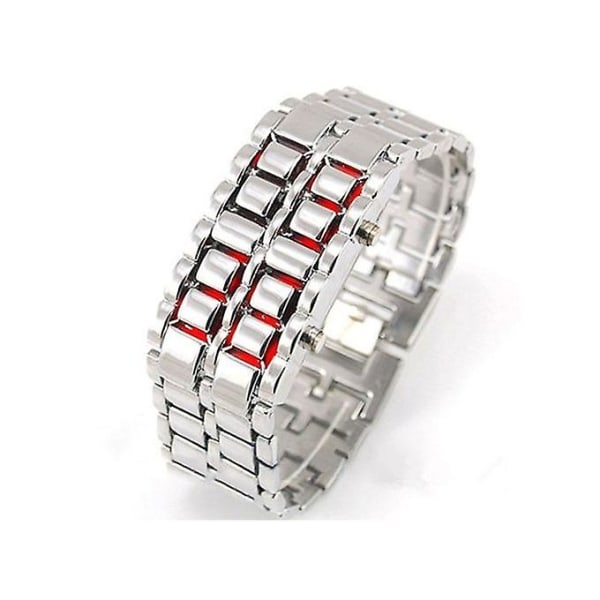 Ylellinen Unisex Full Metal Digital Lava Watch - hopea