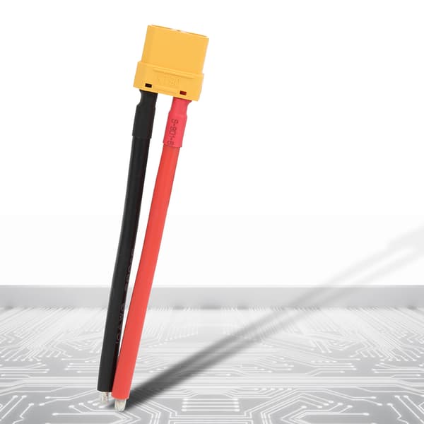 XT90 Han-stik med 12AWG 110mm Silikontråd Tilbehør til RC FPV Modelbatteri (Sort rød)