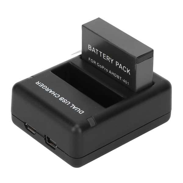 AHDBT401 Batteri Dobbelt Oplader Bærbar Sikker 1600mAh Batteri 2 Port USB Oplader