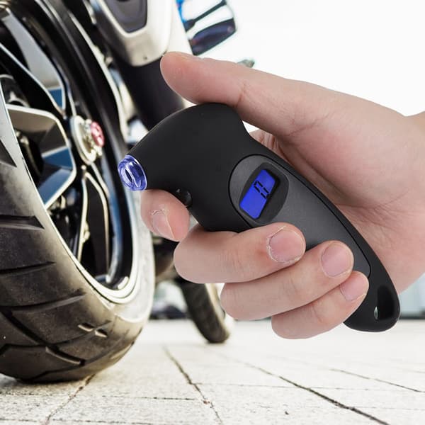 Digitalt Dæktryk Måler til Bil, Lastbil og Cykel - PSI Lufttryks Tester Meter med 4 Indstillinger (Sort)