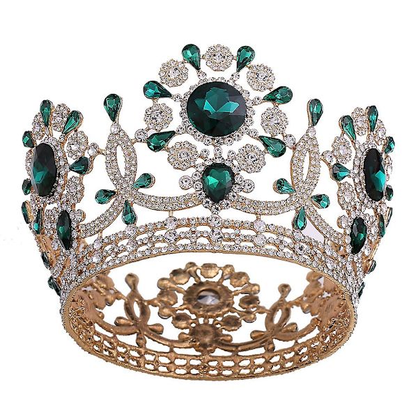 Jeweled Crowns Vackra Headpiece Bröllop Crown Bröllop Tiaras Håraccessoarer för bal födelsedag Red Diamond