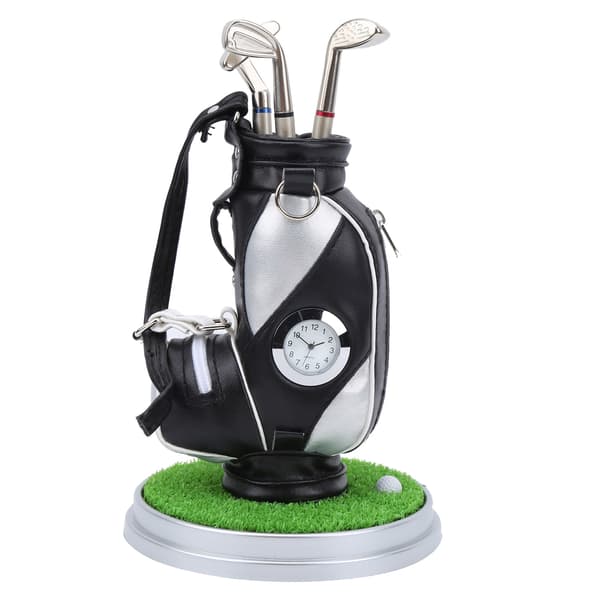 Skrivbords Golf Pennset 3 Pennor Mini Väska Zinklegering Bas Svart Silver