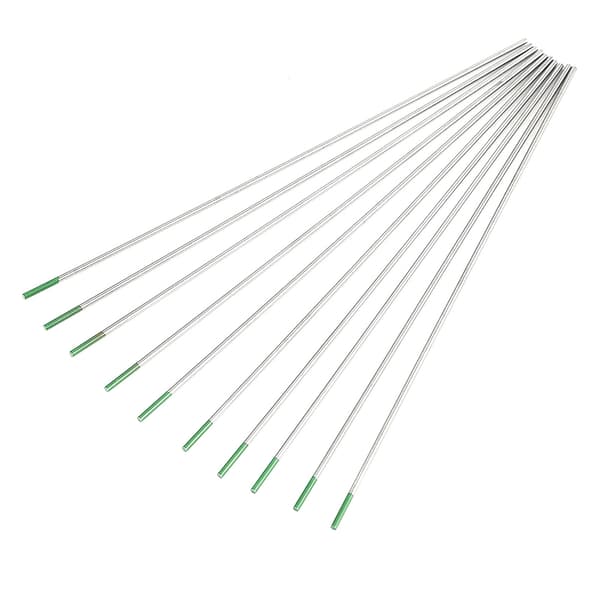 10 Grønne Spids Rene Wolframelektroder til AC TIG-svejsning 2,4x150mm
