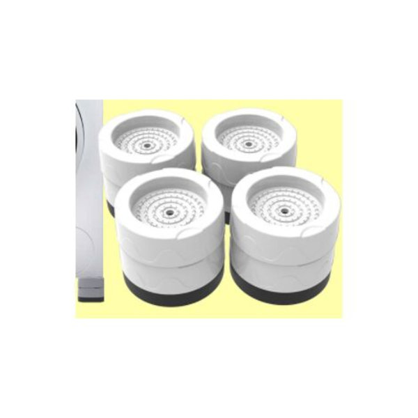Pyykinpesukoneen tärinänvaimennustyyny - 4-osainen set, melua vaimentava pesukoneen pohja - valkoinen korkeus 6 cm