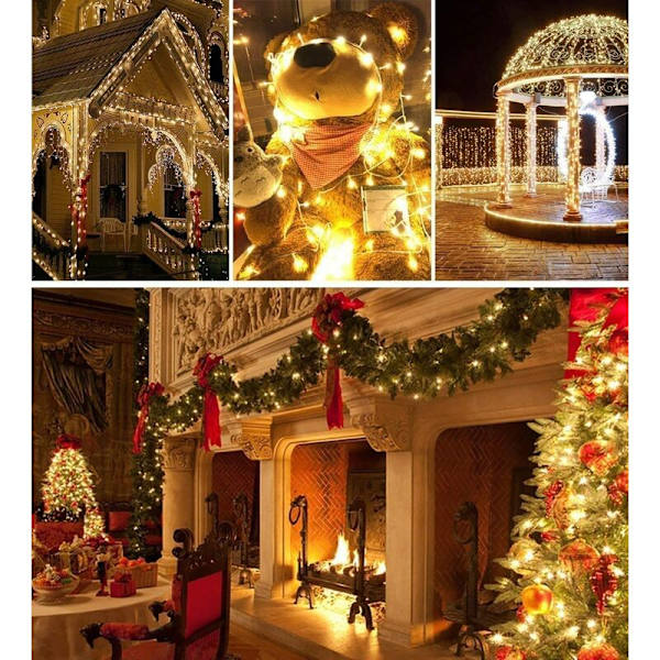 1000 LED-strenglys 100 M varm hvid, 8 lystilstande lampe, Quntis Fairy Lights til fødselsdagsbryllup, Xmas Indoor Out