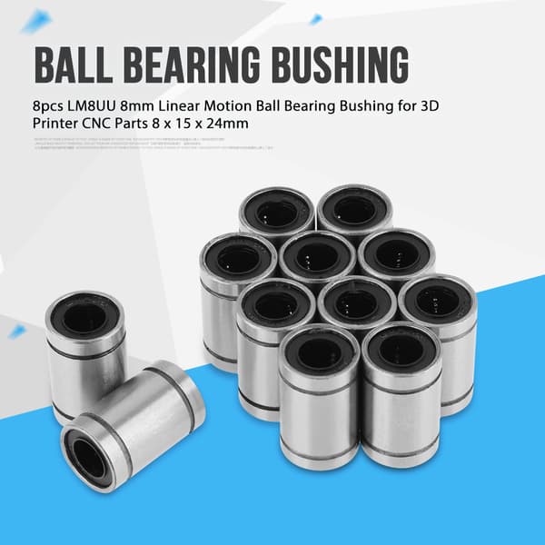 8mm LM8UU Lineær Kulelagerbøssing 12 stk for 3D-skriver CNC-deler