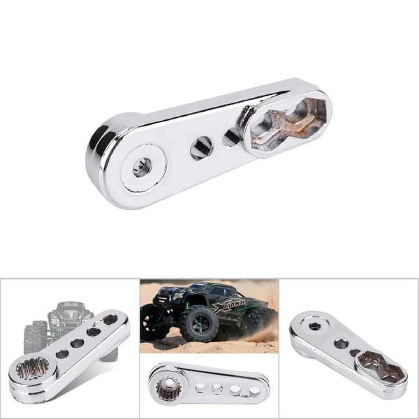 CNC-bearbejdet 17T Styrings Servoarm Opgraderingsdele til 1/5 RC Bil (Sølv)