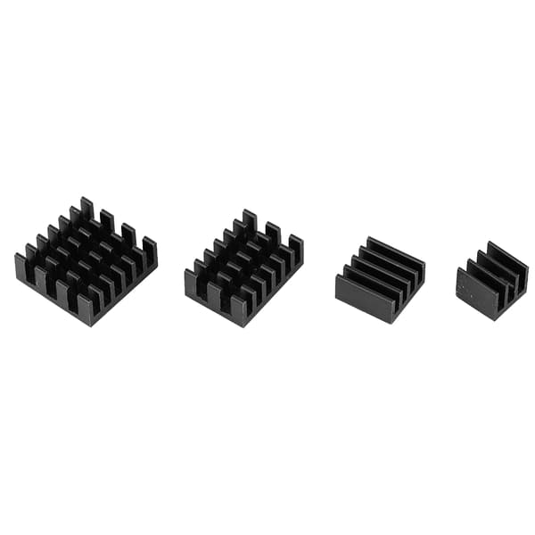 20 stk. sorte aluminium køleplader med termisk klæbemiddel til Raspberry Pi 2 3 4 3B 4B