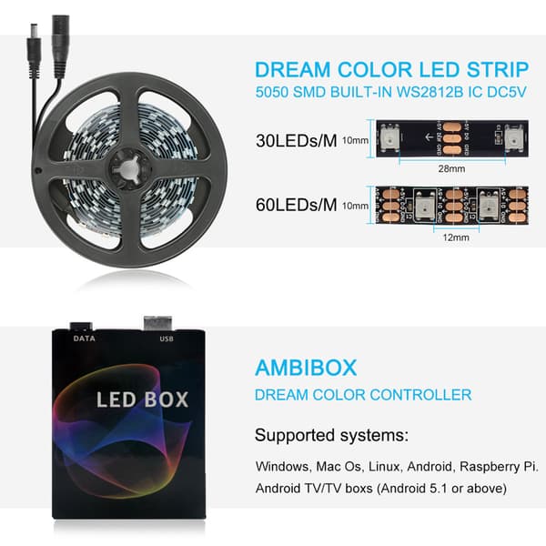 Smart LED Strip TV PC Skærm Baggrundsbelysning