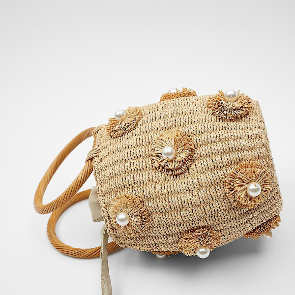 Kvinder Weave Skuldertaske Stråtaske Sommer Strandpung Til Rejse Hverdagsbrug A916-213 White