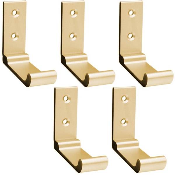 5 stykker foldekroge Væghåndklædekrog tøj 90 foldbar aluminium solid rustfri krog Stander velegnet til garderobe badeværelse køkkener Gold