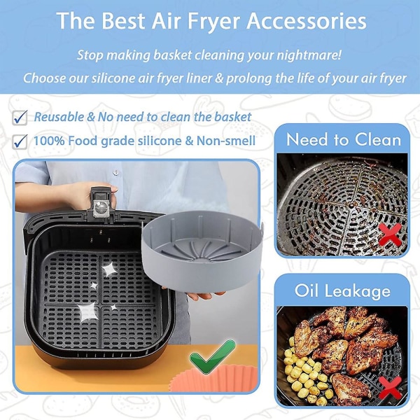 air fryer silikon bakverk grey M