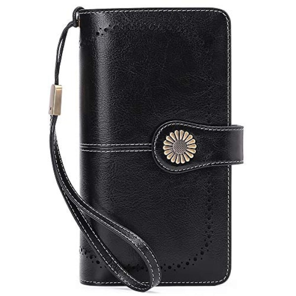 Plånböcker för kvinnor Kreditkortshållare i läder med RFID-blockering Armband med stor kapacitet A916-192 A